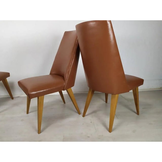 1950s Leatherette Chairs, Set of 8 For Sale - Image 5 of 18