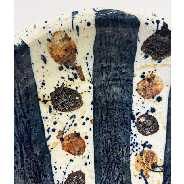 Monumental Decorative Studio Pottery Charger on Iron Stand by Josef Zala, 1987 For Sale In Miami - Image 6 of 11