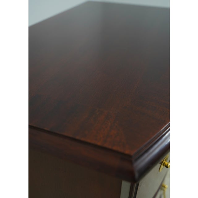 Brown Pair Thomasville 3 Drawer Mahogany Bowfront Nightstands For Sale - Image 8 of 18