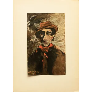 1947 After Maurice Vlaminck "Man in Red Scarf", First Edition Period Parisian Offset Lithograph