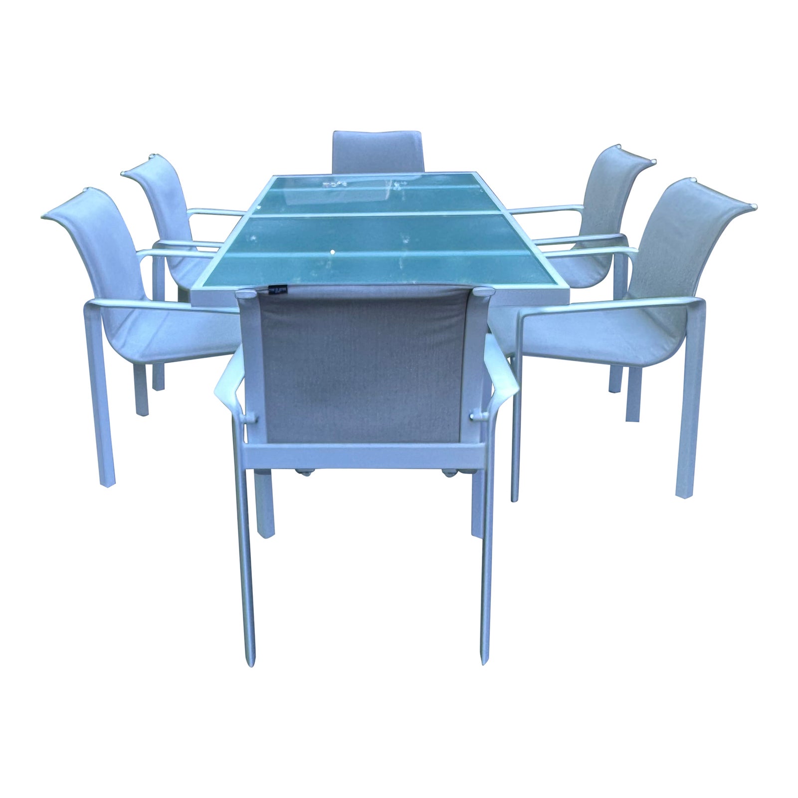 Pavilion Furniture Outdoor Dining Table & 6 Armchairs Chairish