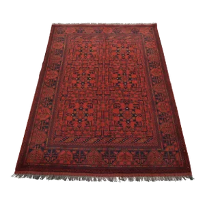 Turkmen Rug 5’1” X 6’7” Red Wool Tribal Hand-Knotted Oriental Carpet