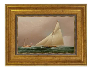 "Rounding Sandy Hook Lightship" Contemporary Reproduction Print on Canvas, Framed