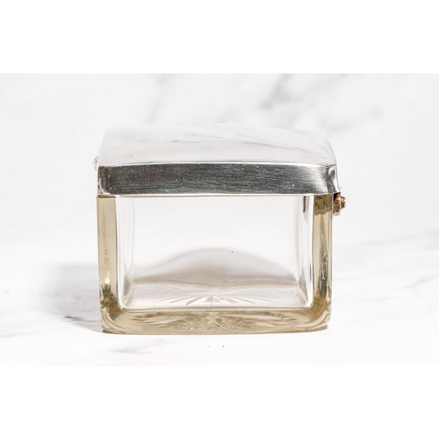 Silver Lovely Antique German Art Deco Crystal Jewelry Box Julius Herz 800 Silver Dressing Table Box For Sale - Image 8 of 13