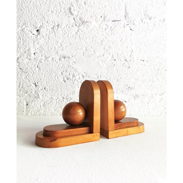 Art Deco Beechwood Bookends from LSM, 1930s, Set of 2 For Sale - Image 9 of 9