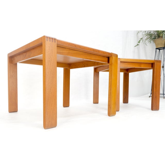 Wood Pair of Solid Teak Danish Mid Century Modern Teak Side End Night Tables Stands For Sale - Image 7 of 15