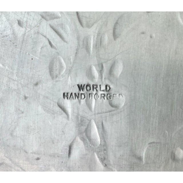 Circa 1930/1940 Striking Ivy & Vine Riveted Handle Hand-Forged Aluminum Tray For Sale - Image 11 of 13
