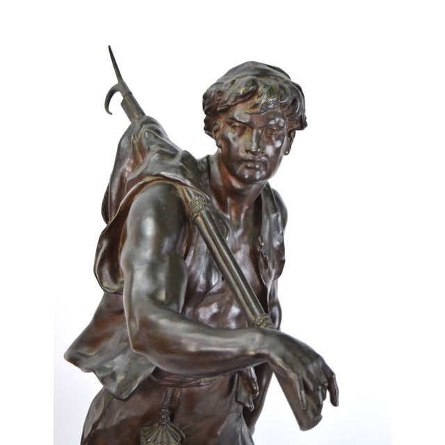 “The Whaler” Antique Emile Louis Picault French Bronze Sculpture Chairish