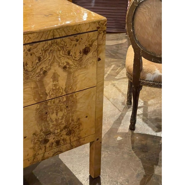 Pair of Italian Burlwood Commodes For Sale - Image 4 of 7