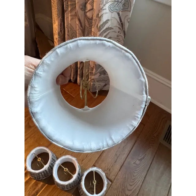 Traditional Brunschwig & Fils Le Zebre Clip on Chandelier/Sconce Lamp Shades ,Set/4 For Sale - Image 3 of 5