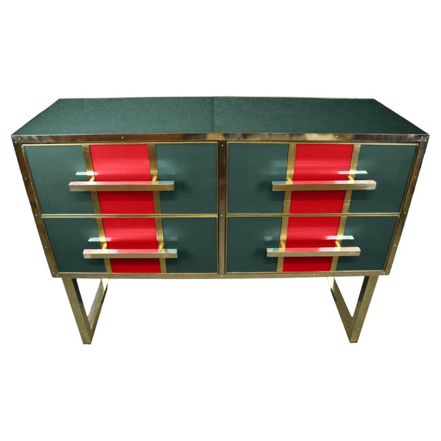 Green and Red Murano Chest of Drawers from Justfurnituress For Sale - Image 6 of 6