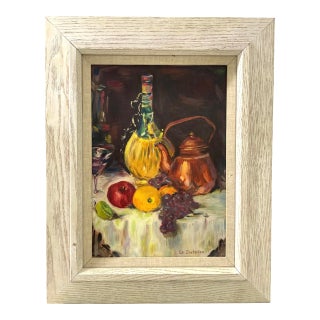1960s Still Life Oil Painting. Signed For Sale
