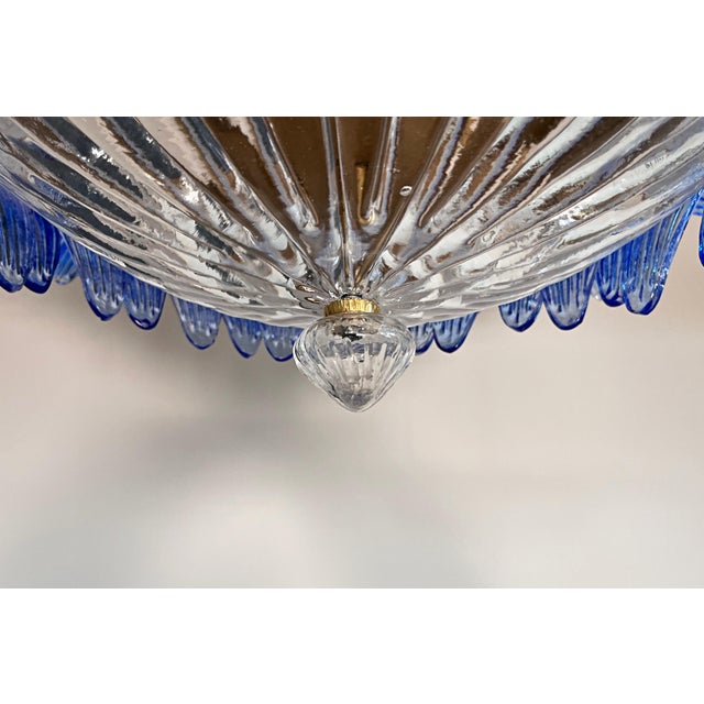 Blue Murano Pendant Light with Palmette and Blue Glasses, 1990 For Sale - Image 8 of 18