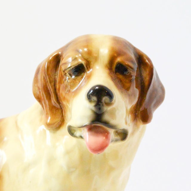 Figurative Largest Mortens Studio Saint Bernard Model 816 – 6.5" Tall Rare Studio Scale – 1940s American Ceramic Masterpiece For Sale - Image 3 of 10