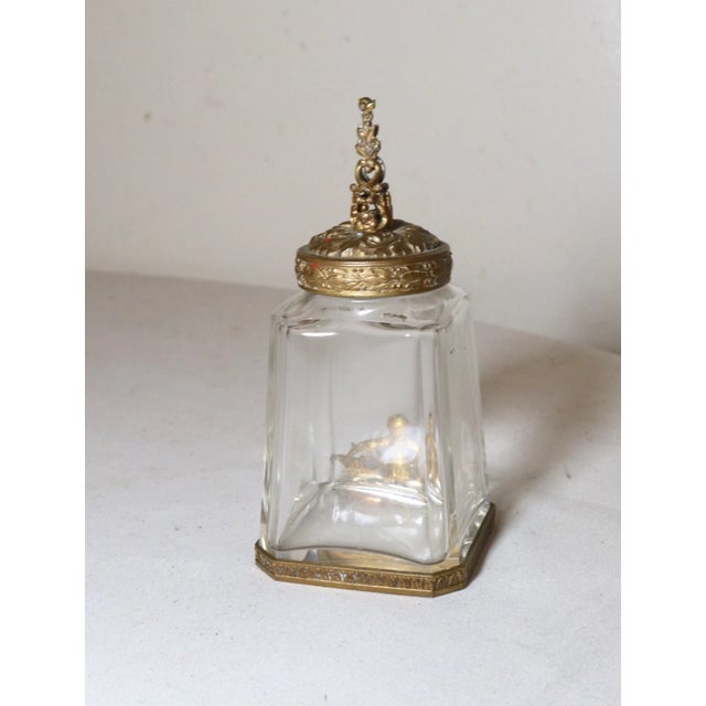 Bronze Rare Antique 1800's Antique Gilt Bronze Perfume Bottle Pomander Vinaigrette Jar For Sale - Image 8 of 12