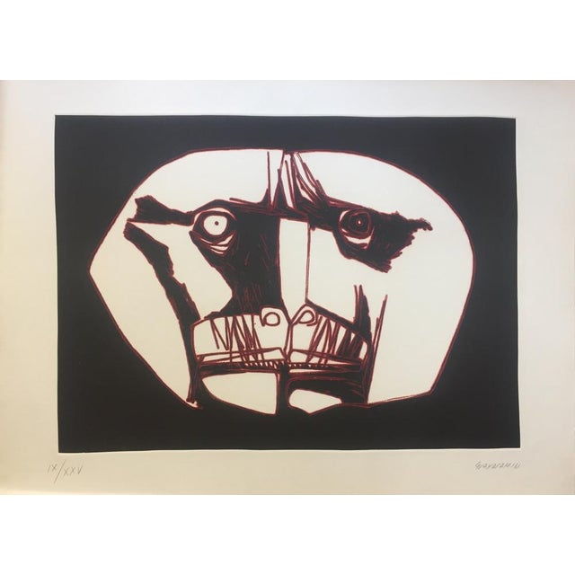 Oswaldo Guayasamin, Mascara 2 Variante, 1973, Engraving For Sale - Image 4 of 4