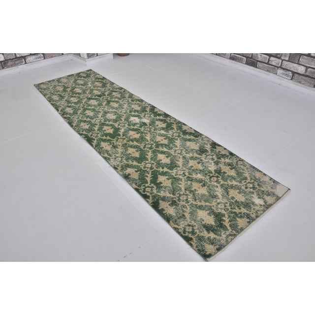 Textile 1960s Turkish Green Geometric Rug For Sale - Image 7 of 10