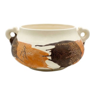 1970s Royal Haeger "Earth Wrap" Double-Handled Lava Glaze Planter Bowl For Sale