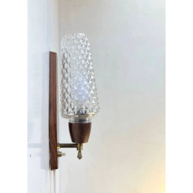 1960s Danish Modern Rosewood & Glass Wall Sconce by Svend Mejlstrøm, 1960s For Sale - Image 5 of 5