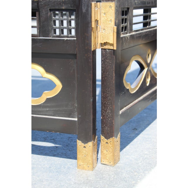 19th Century Japanese Meiji Period Mirrored Screen For Sale - Image 9 of 11