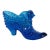 Fenton Blue Hobnail Cat Head Victorian Glass Slipper Shoe Figurine 4686b For Sale