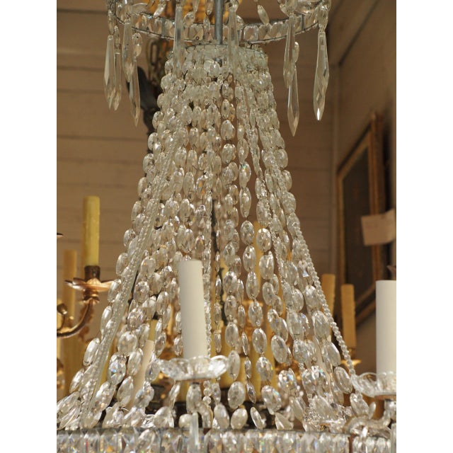 Empire Style Crystal Chandelier For Sale - Image 4 of 8