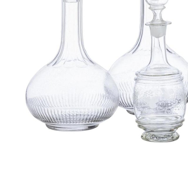 Glass and Crystal Bottles, 20th Century, Set of 6 For Sale - Image 3 of 6