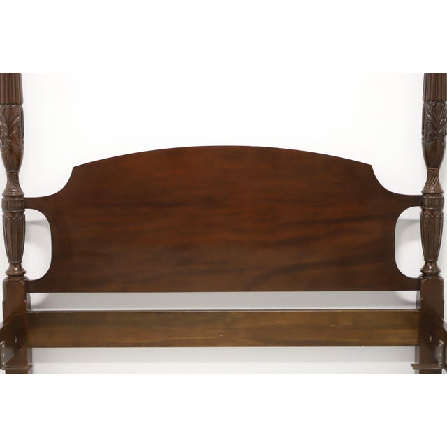 Traditional Councill Craftsmen Mahogany Traditional Queen Size Rice Carved Four Poster Bed For Sale - Image 3 of 10
