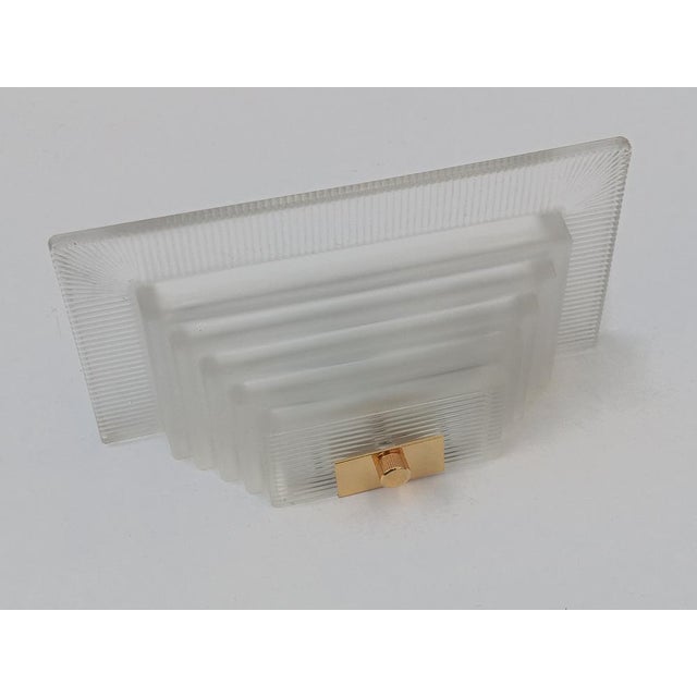 Skycraper Style Glass Wall Sconce, 1980s For Sale - Image 6 of 8