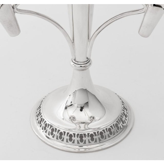 Early 20th Century S.J. Levi & Co. Silver Plate Four Trumpet Epergne For Sale - Image 4 of 8