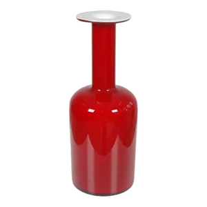 Dark Red Glass Vase from Otto Brauer Holmegaard