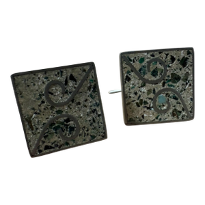1950s Modernist Cufflinks Crushed Stone Taxco Mexico