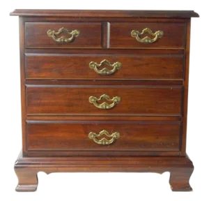 1970s Thomasville Vintage Chippendale Style Solid Cherry 4 Drawers Nightstand End Table
