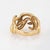 1980s 80s Vintage Sculptural Ring Sz 6 Band 14k Yellow Gold Interlocking Jewelry For Sale - Image 5 of 7