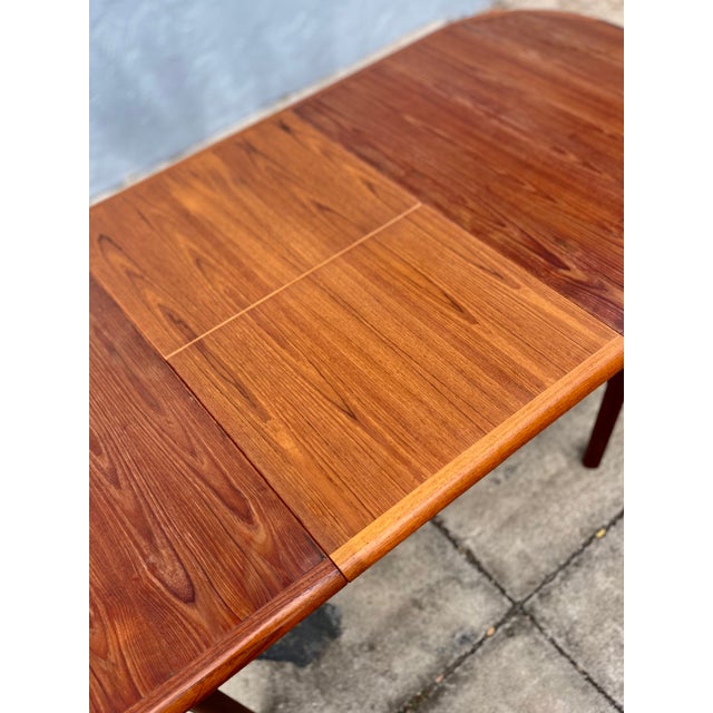 Mid 20th Century Danish Mid Century Extendable Dining Table With Stowaway Butterfly Leaf | Made in Denmark For Sale - Image 5 of 18