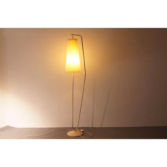 Floor Lamp with Off-White Shade, 1950s For Sale - Image 4 of 9