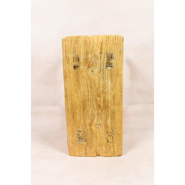 Rustic Vintage Rustic Stool in Elm Wood For Sale - Image 3 of 5