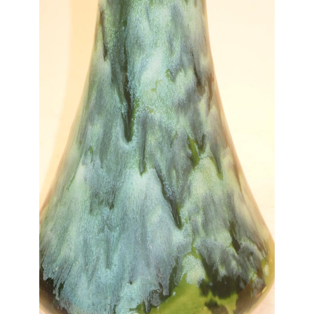 Ceramic Mid 20th Century Vase Drip Glaze Pottery Blue & Green Retro Mid Century Modern For Sale - Image 7 of 13