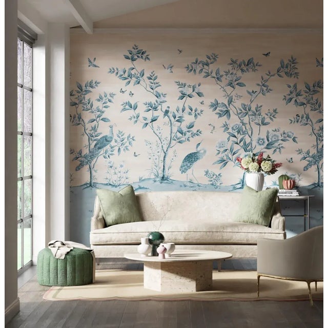 Contemporary Harlequin Florence Wallpaper in Powder/ China Blue For Sale - Image 3 of 3