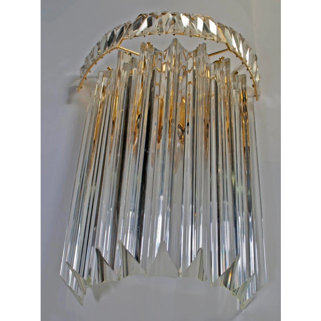 Brass & Murano Glass Triedri Wall Lights from Venini, 1970s, Set of 2 For Sale - Image 10 of 14