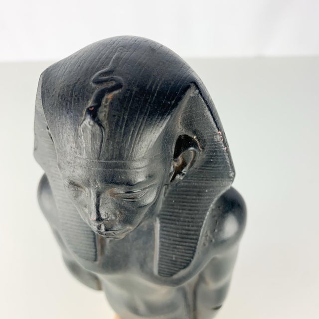 Vintage Alva Studios Louvre Reproduction Sculpture Egyptian Pharaoh Amenemhat For Sale - Image 4 of 8