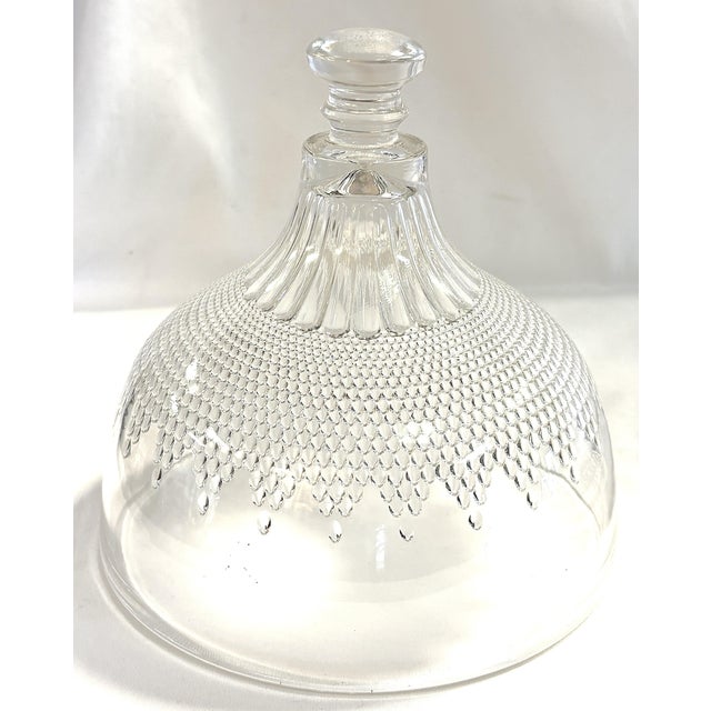 C1877 Campbell & Jones Victorian Beaded Pattern Glass Dome Cheese Server For Sale - Image 10 of 14