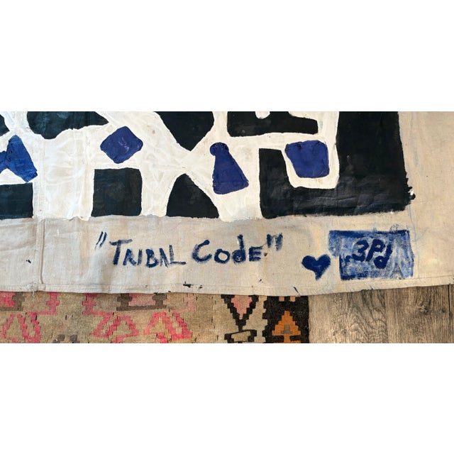 Christopher Shoemaker Large Contemporary Abstract Painting in Black & White by Christopher Shoemaker 8 Ft. X 6 Ft. Unstretched For Sale - Image 4 of 9