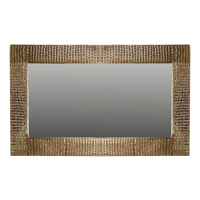 Mid-Century Italian Perforated Metal Mirror For Sale