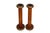 A pair of candlestick holders made from antique yarn spools. Wooden columns are finished with brass. Dimensions per candle...