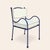 Metal Panarea Armchair in Mare with White & Taupe Upholstery by Ceraudo For Sale - Image 7 of 7