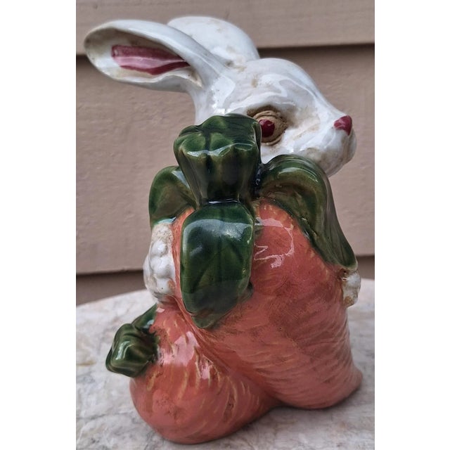 Vintage Italian Painted & Glazed Rabbit Figure - Made in Italy For Sale - Image 4 of 12