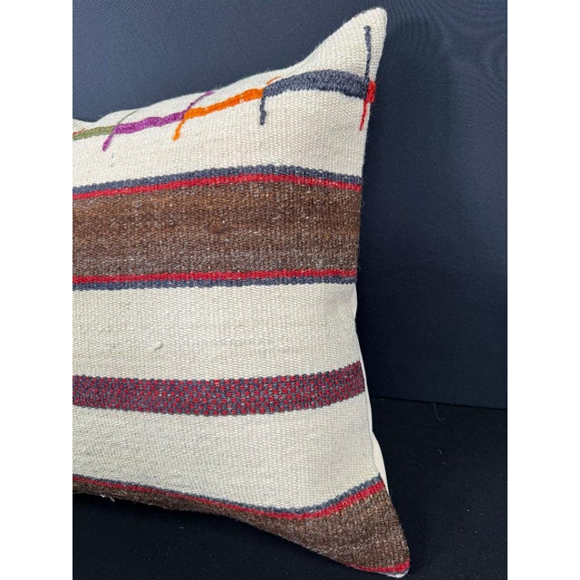Contemporary Turkish Hemp Pillow Cushion Natural Beige Brown Cushion Cover 20"x20" For Sale - Image 3 of 4