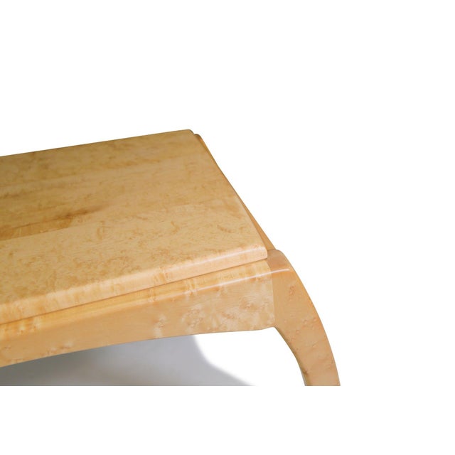 Mid 20th Century Solid Bird’s-Eye Maple Sculptural Coffee Table, Custom Studio Piece For Sale - Image 9 of 10