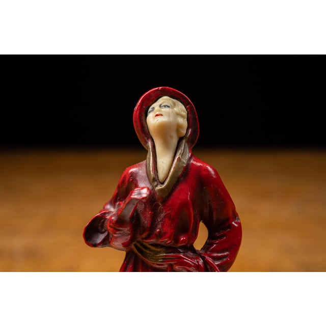 Metal Early 20th Century J B Hirsch Art Deco Figural Alabaster Ashtray For Sale - Image 7 of 14
